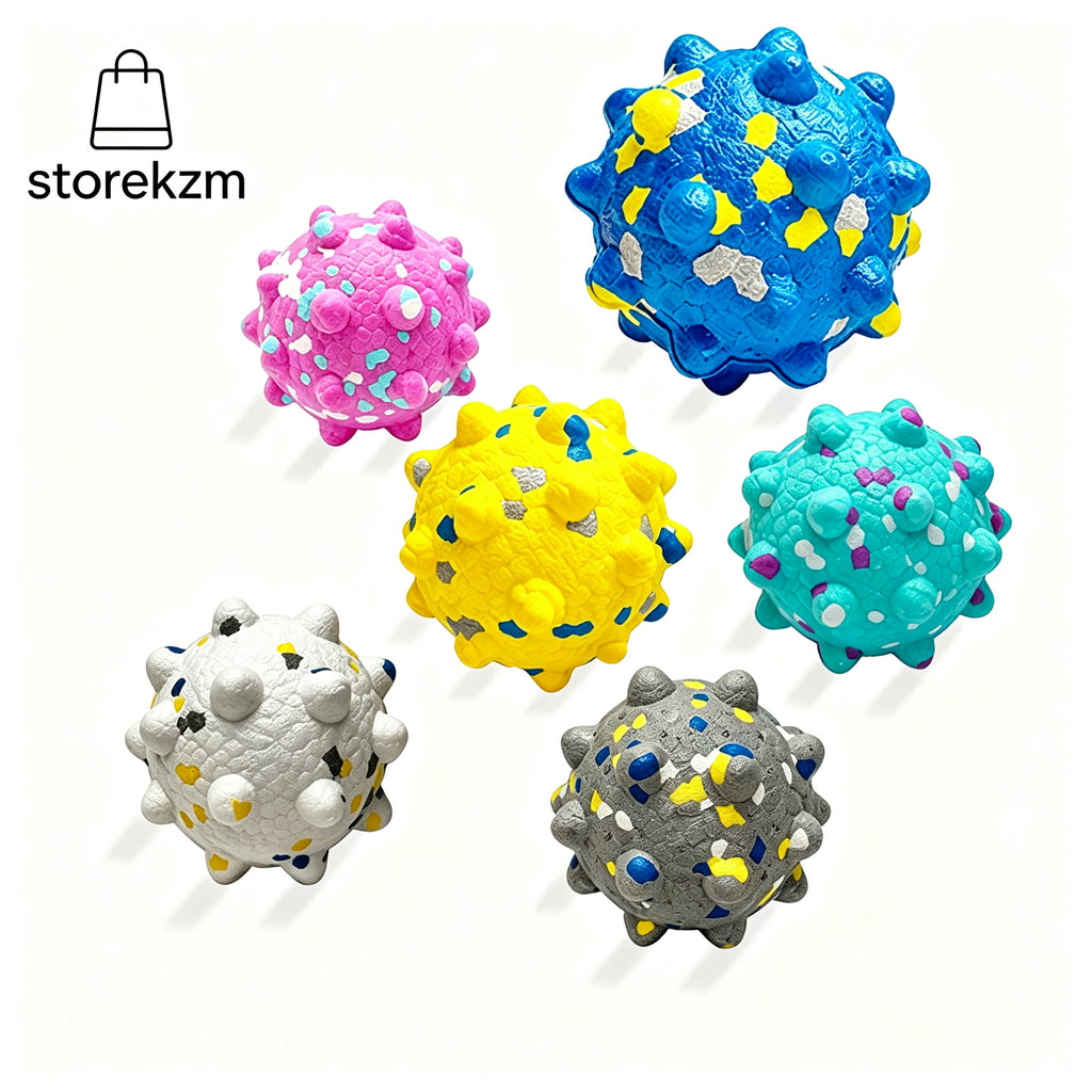 Dog Chew Ball Durable Nubby Textured Bouncy Puppy Teething Toy
